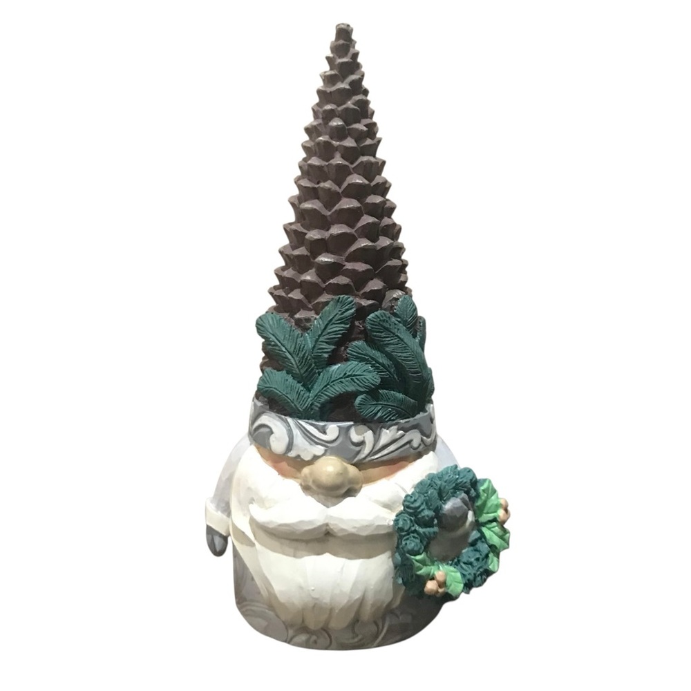 Jim Shore Gnome Woodland Pinecone Hat Holiday Christmas 6” New